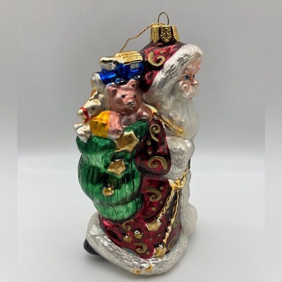 Vintage Brass Key Santa Claus Blown Glass for Christmas Tree - Picture 3 of 9